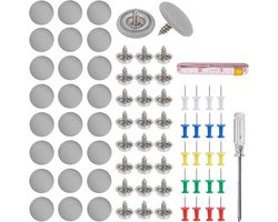 Headliner Repair Kit - 65 stuks - Dakreparatieschroeven - Car Roof Repair - Autodakclips - Dakbevestigingsclips voor binnen - Wordt geleverd met installatiegereedschap - Past op alle auto's - Grijs
