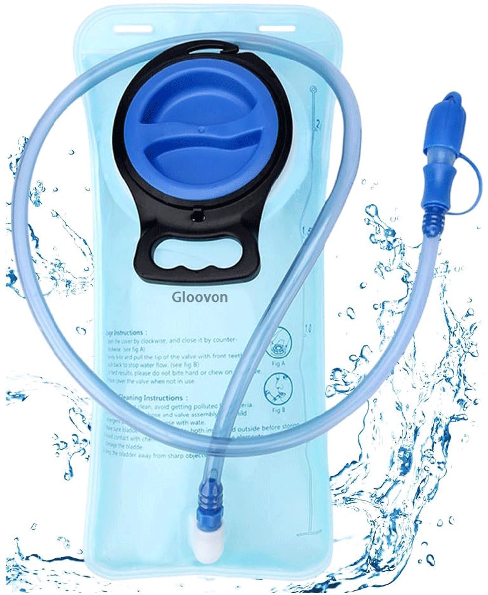 Gloovon® - Waterzak - Drinkzak 2L - Incl Slang - Lekvrij & BPA-vrij EVA - BPA-vrij & Smaakloos -Release Slang - Blauw