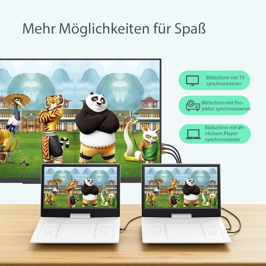 Draagbare DVD speler - Portable DVD speler - Met USB en Accu - Voor in Auto - Reisdisplay — afbeelding 2