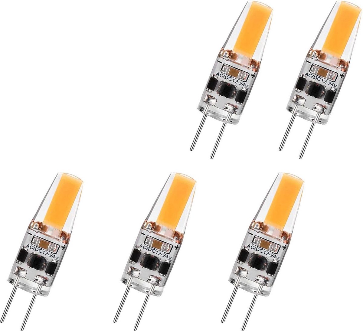 5x G4 LED Lampjes 3W Warm Wit 3000K Dimbaar 12V-24V Vervanging 30W Halogeen