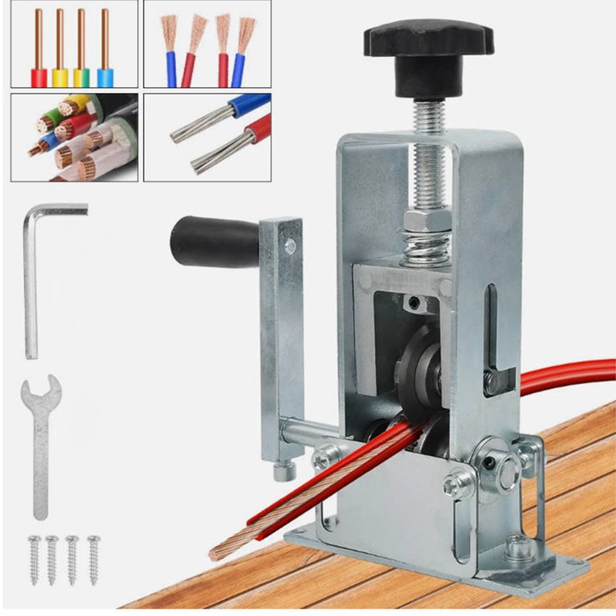Kabelstripper machine 1-25 mm - Handmatig Draadstripper - Koper strippen - Draadpeller - Met Afneembare Handgreep - Zilver