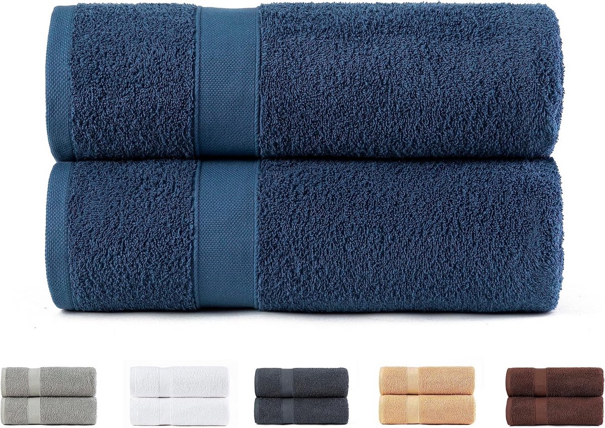 Extra Zachte Grote Badhanddoeken 2-Pack 100% Katoen 70x140 cm Navy Blauw