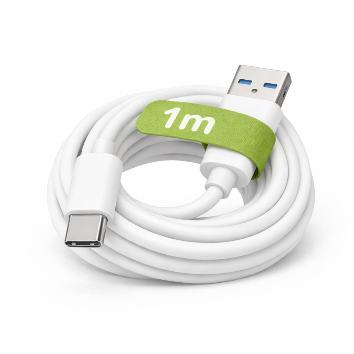 Adapie USB-C naar USB-A Kabel 1 Meter – Oplaad- en Datakabel – Snelle Laadkabel – Wit