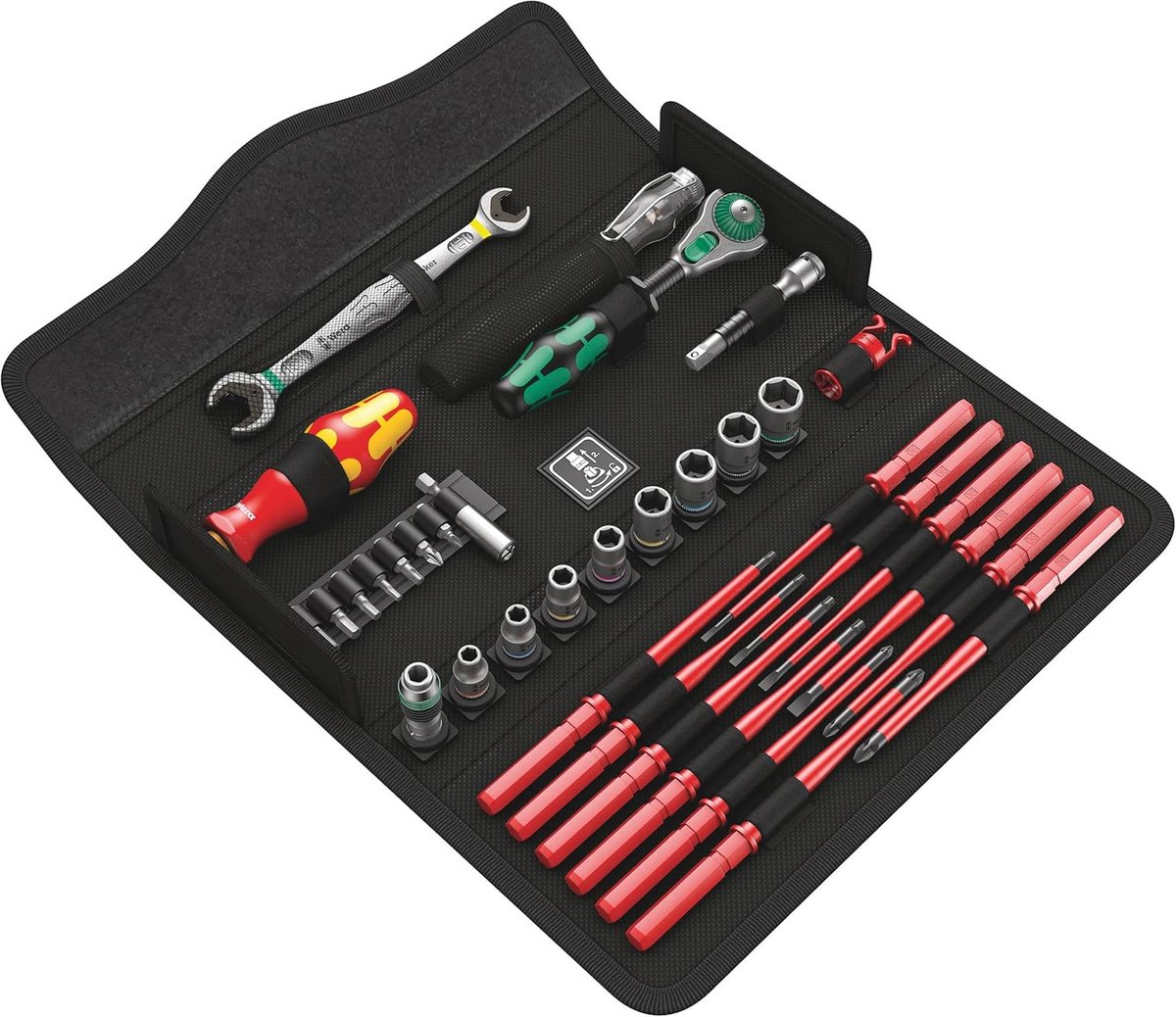 Gereedschapsset - Compacte set - Service werkzaamheden - Robuuste textielbox - 35-delig - Meerkleurig
