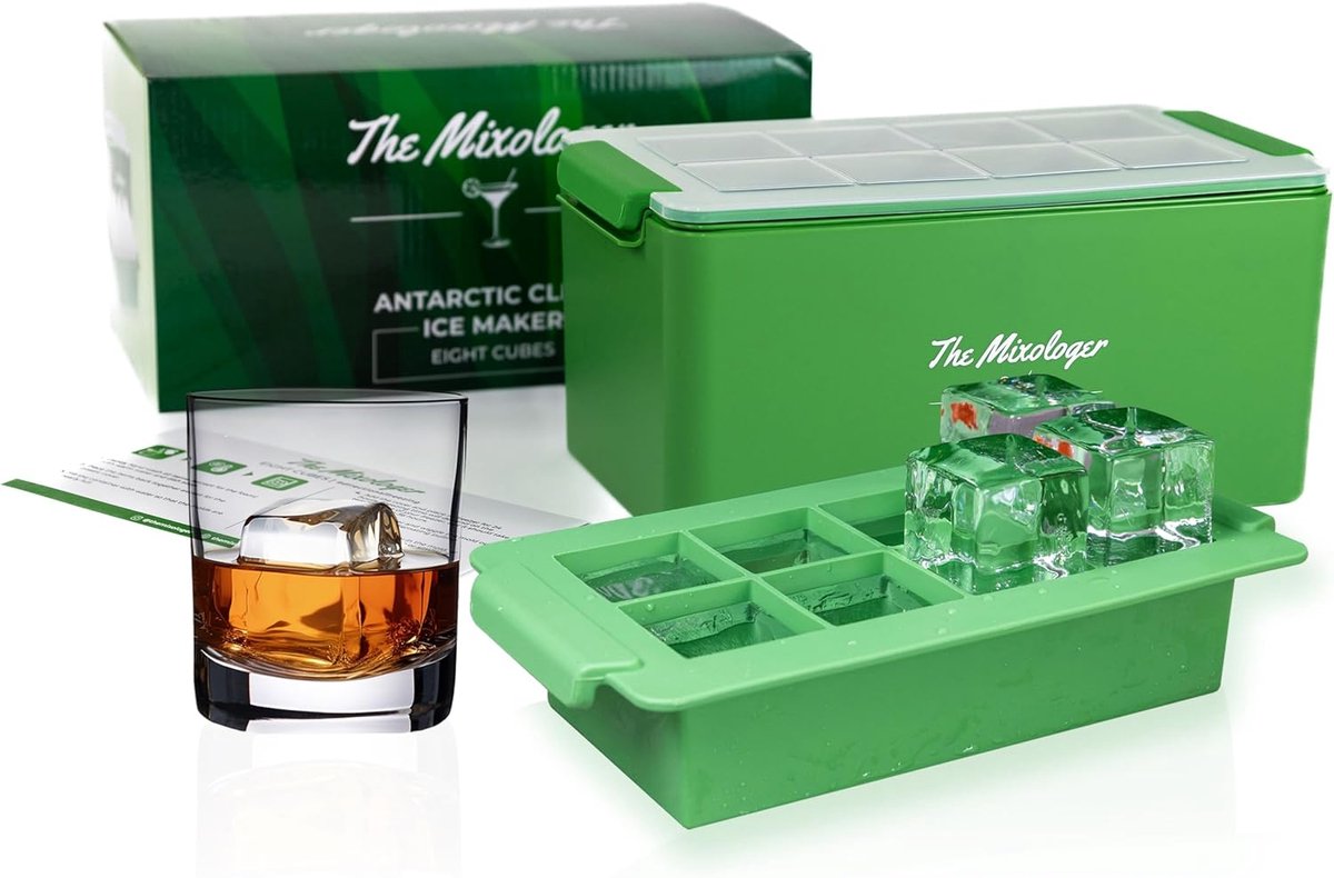 Kristalheldere Ijsklontjes Maken met IJsblokmaker - 8 Vormen met Deksel - Langzaam Smeltend IJs voor Cocktails, Whisky, Bourbon, Cognac