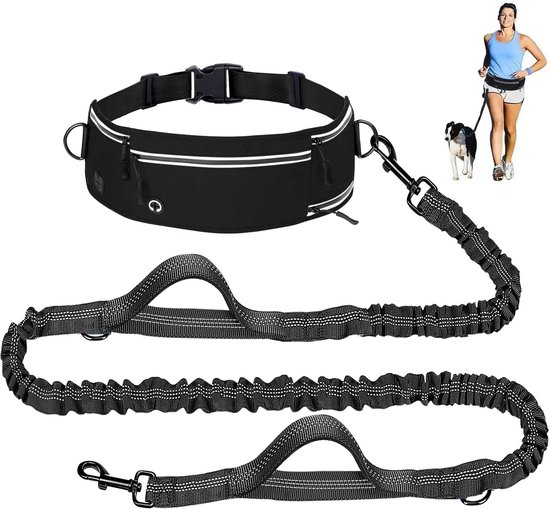 Vihir Handsfree hondenriem met ritsvak voor middelgrote en grote honden Vihir Handsfree hondenriem met ritsvak voor middelgrote en grote honden