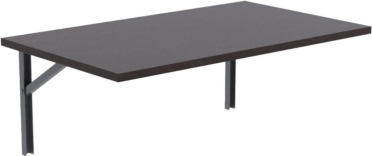 Opklapbare Wandtafel Rechthoekig - Ruimtebesparend Inklapbureau voor Keuken, Woonkamer of Thuiskantoor - Wengé 60x40 cm