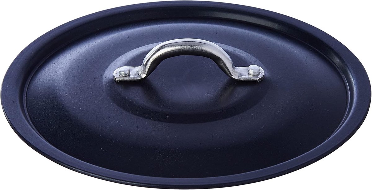 Aluminium Deksel 16 cm met Stalen Brug - Zwart