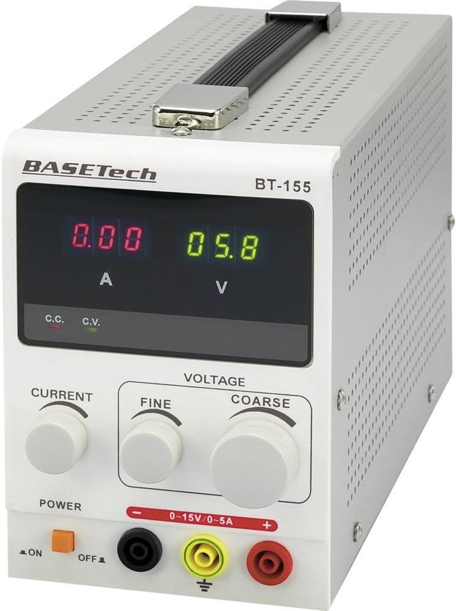 Regelbare Stroomvoorziening - Laboratorium Voeding - Elektronica Testen - Grof Fijne Regelaar - 26.5 x 11.2 x 16.5 cm - Zwart