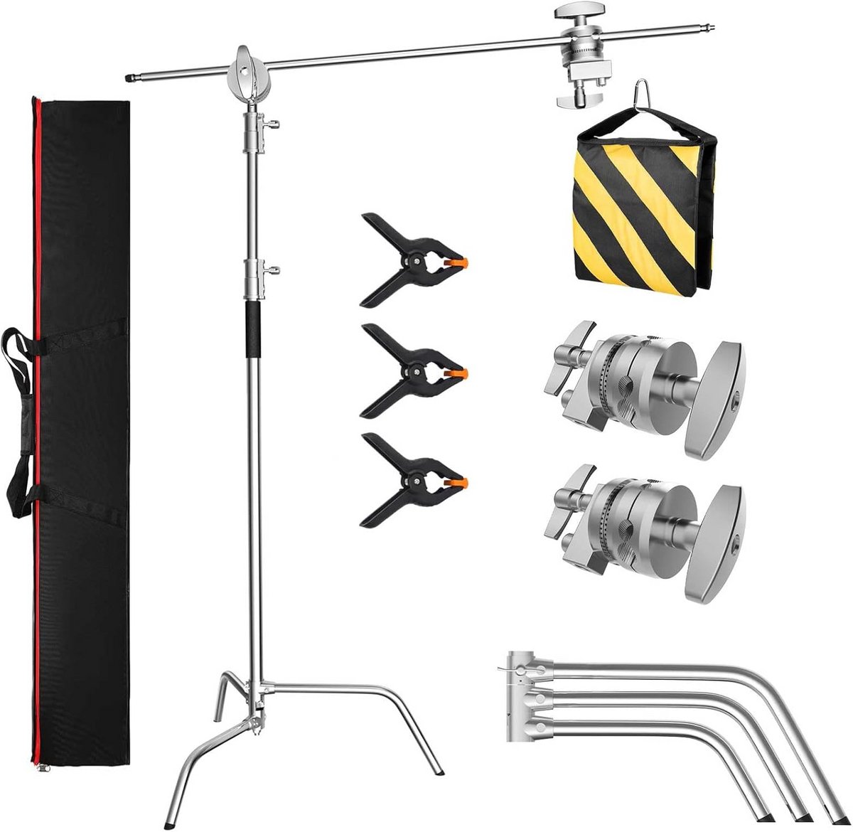 Heavy Duty C-standaard Fotografie Statief met Verstelbare Hoogte voor Studio Licht