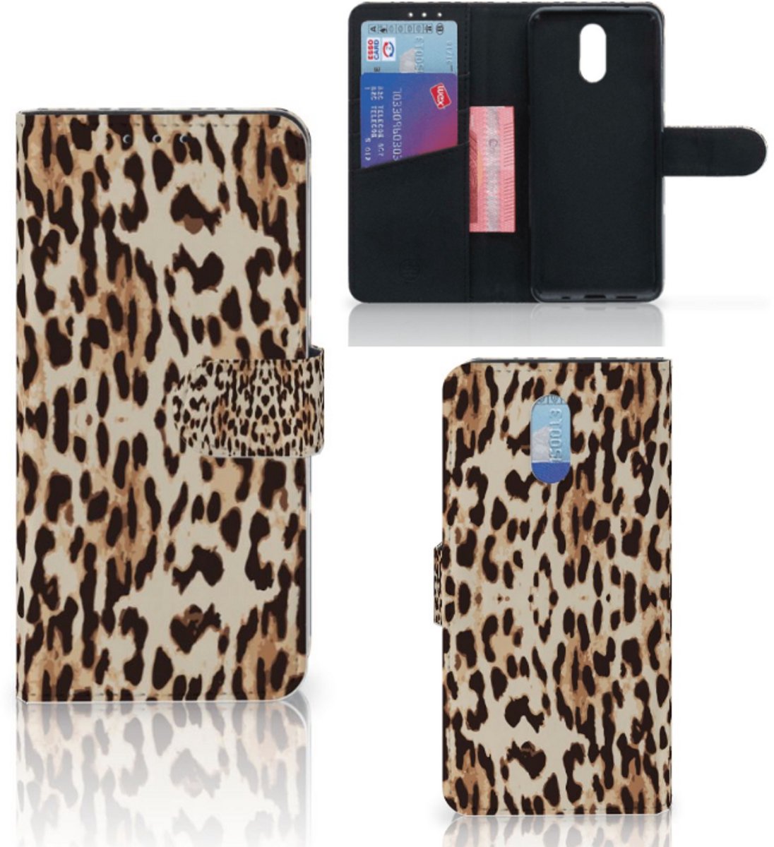 Book Case voor Nokia 2.3 Telefoonhoesje met Pasjes Leopard
