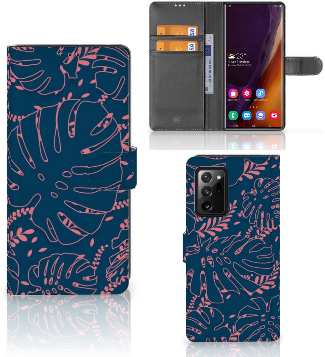 Boekhoesje voor Samsung Galaxy Note20 Ultra Hoesje Palm Leaves