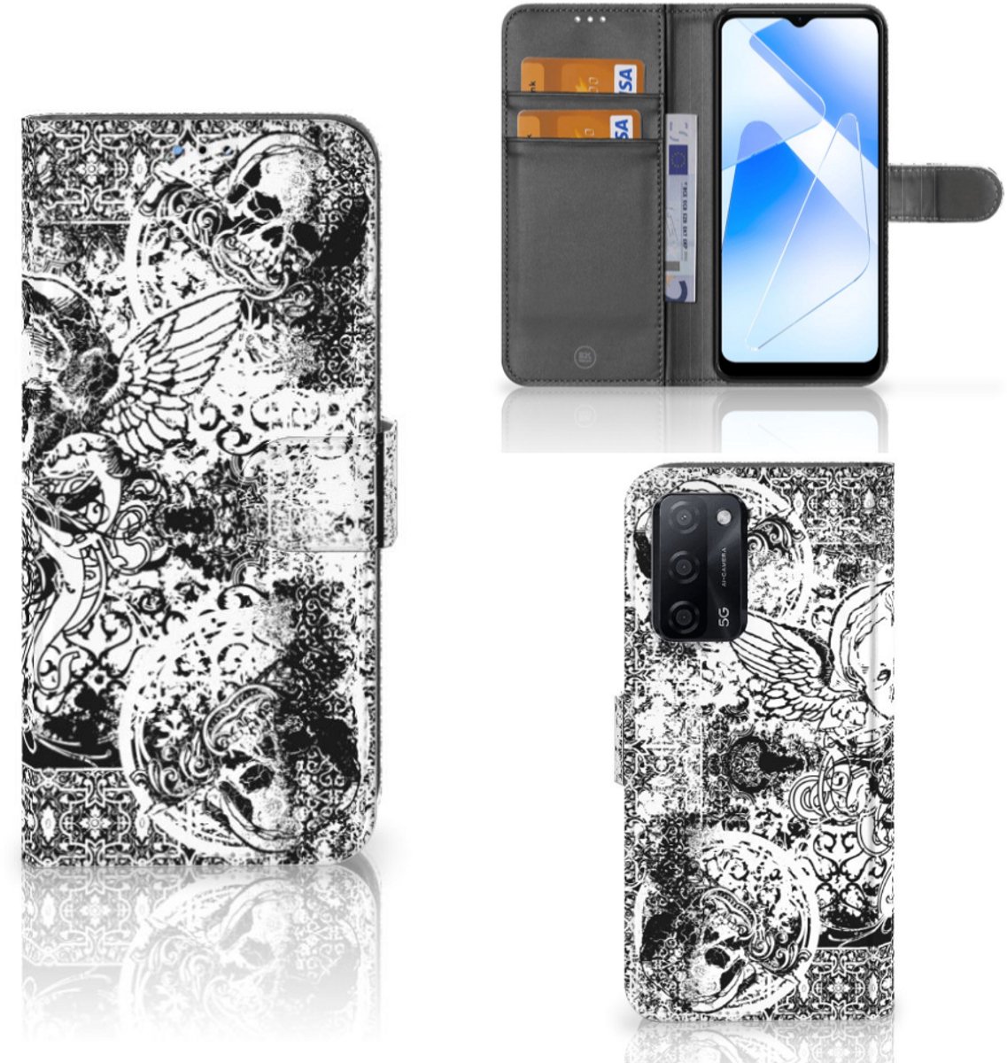 Telefoonhoesje met Naam OPPO A16/A16s/A54s Skulls Angel