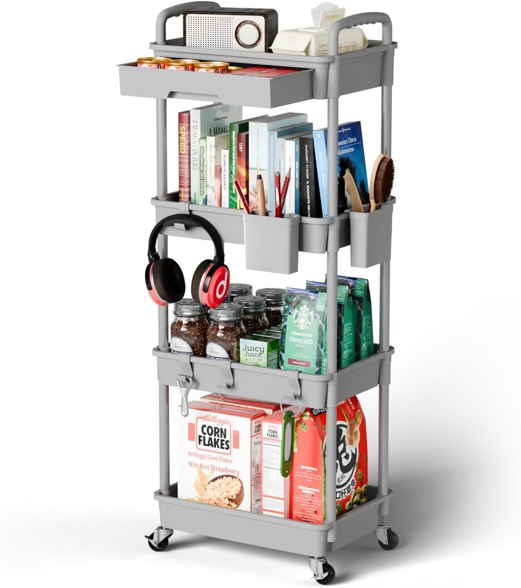 Organisator met 5 lagen - Multifunctionele Rolling Cart voor Badkamer en Thuis