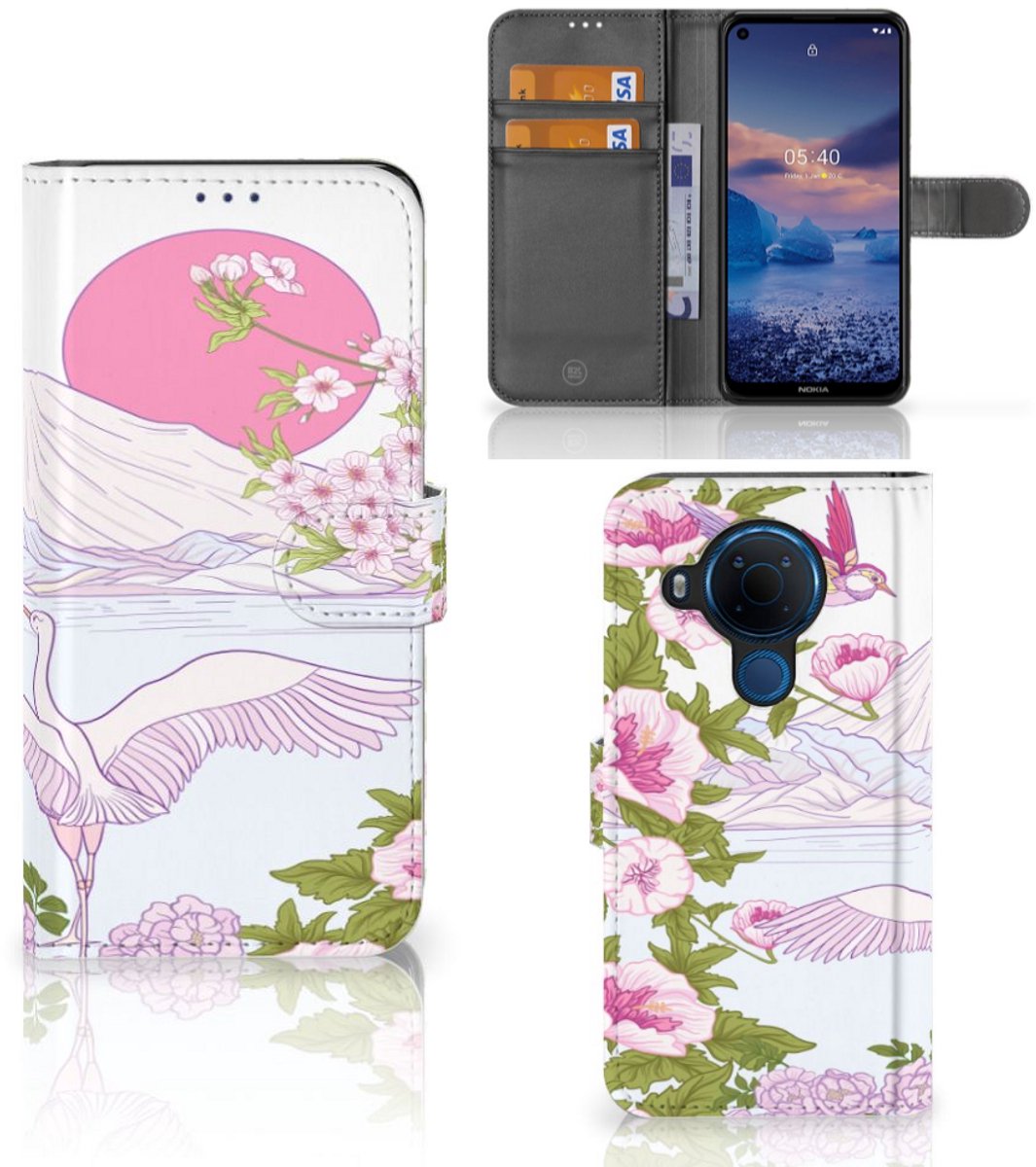 Nokia 5.4 Telefoonhoesje met Pasjes Bird Standing