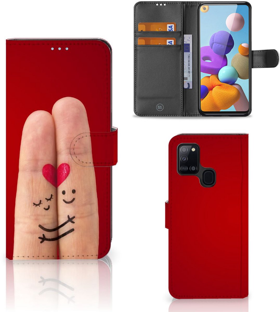 Samsung Galaxy A21s Wallet Case met Pasjes Liefde - Origineel Romantisch Cadeau