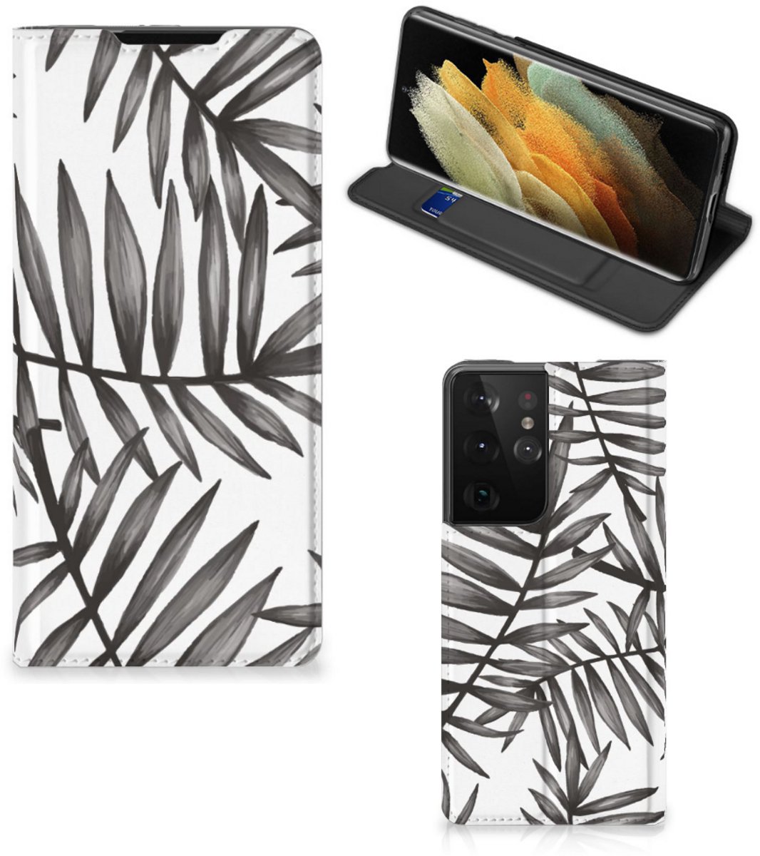 Samsung Galaxy S21 Ultra Smart Cover Leaves Grey