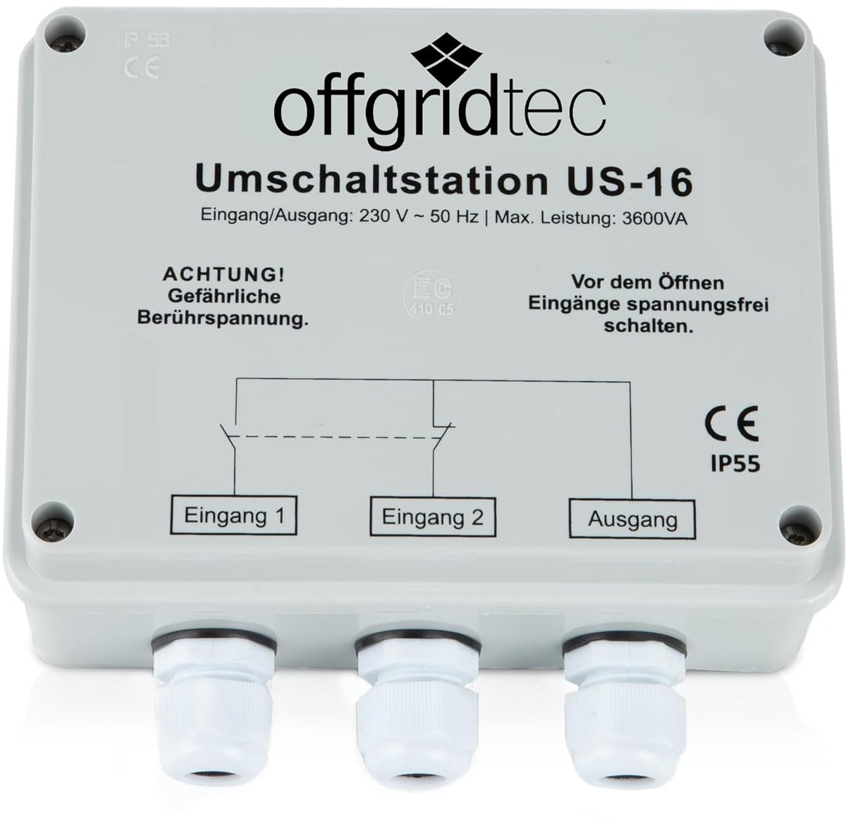 Omschakelstation voor netprioriteitschakeling 16A 230V met UPS-functie