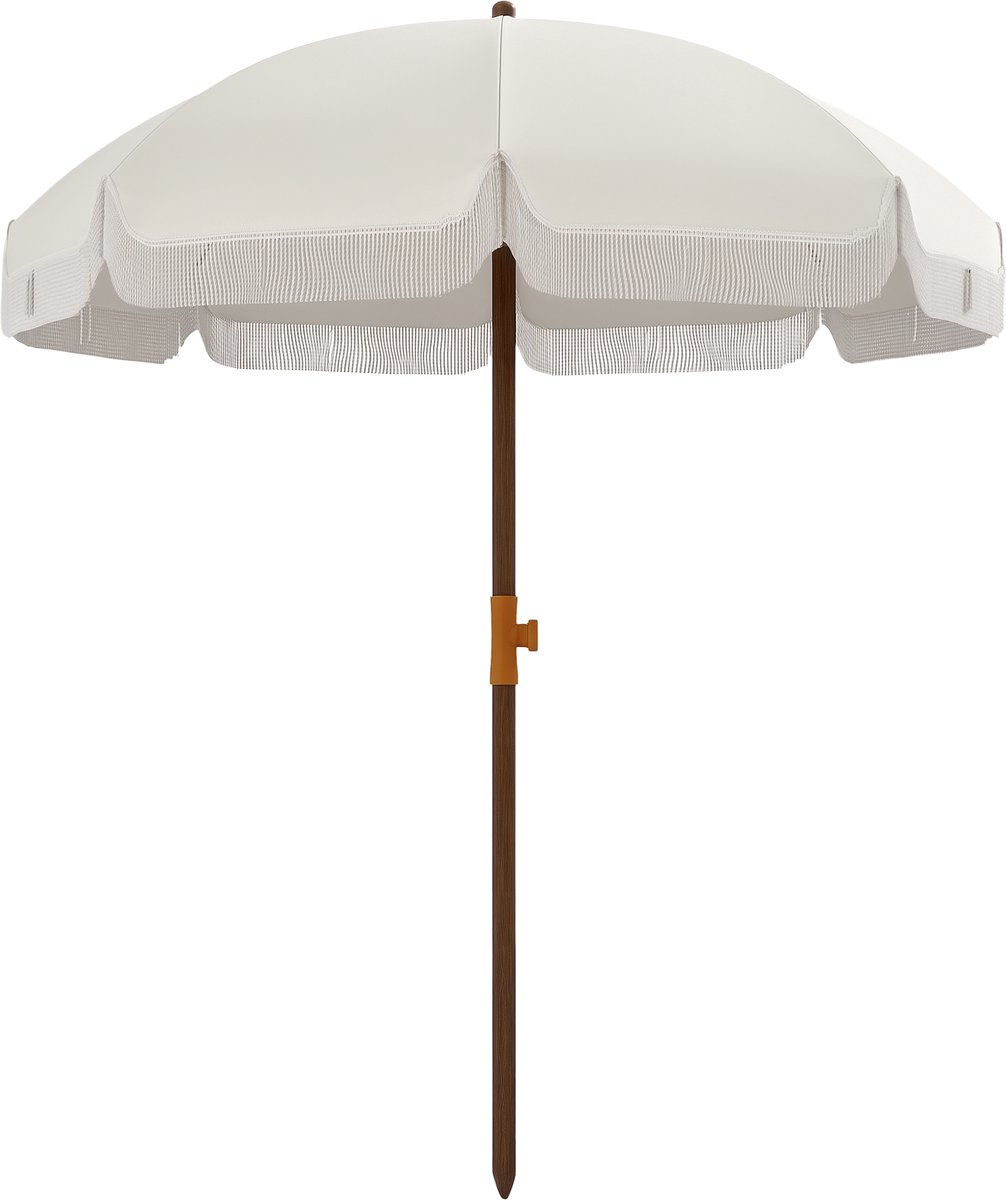 Outsunny strandparasol - polyester - 190x190x210m - lichtgrijs