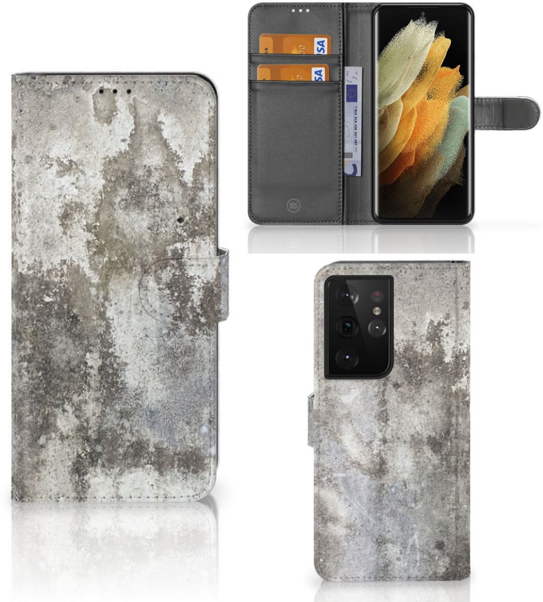 Samsung Galaxy S21 Ultra Bookcase Beton Print