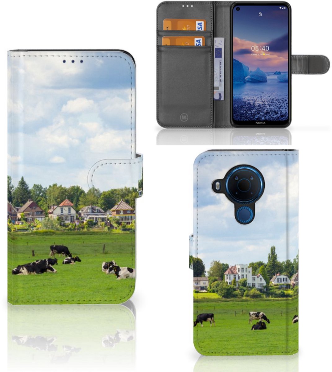 Nokia 5.4 Telefoonhoesje met Pasjes Koeien