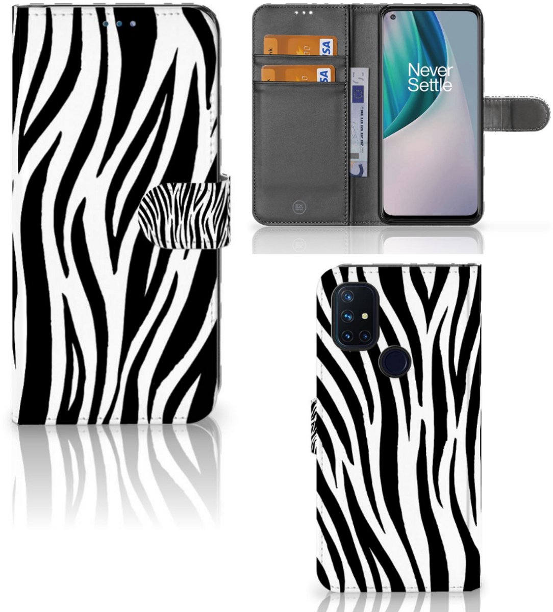 OnePlus Nord N10 Telefoonhoesje met Pasjes Zebra