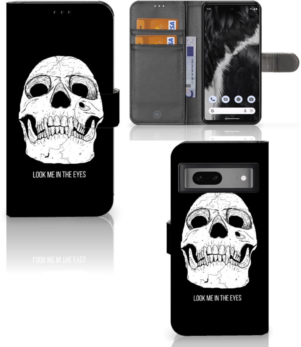 Telefoonhoesje met Naam Google Pixel 7 Skull Eyes