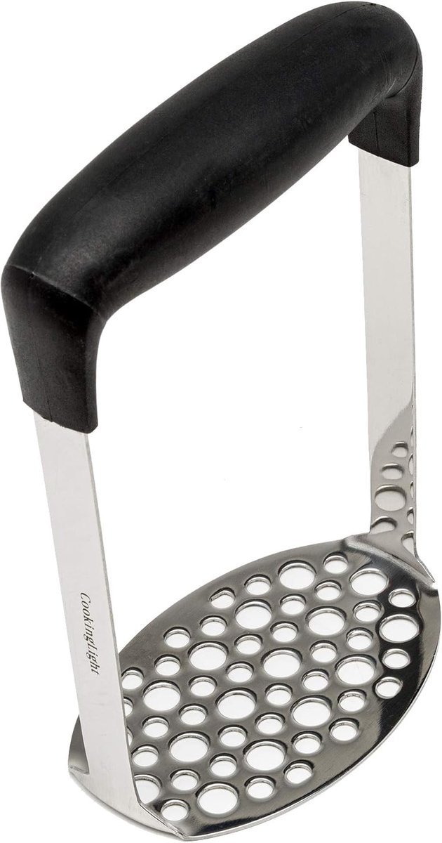 Ergonomische roestvrijstalen aardappelstamper met antislip handvat voor perfecte puree