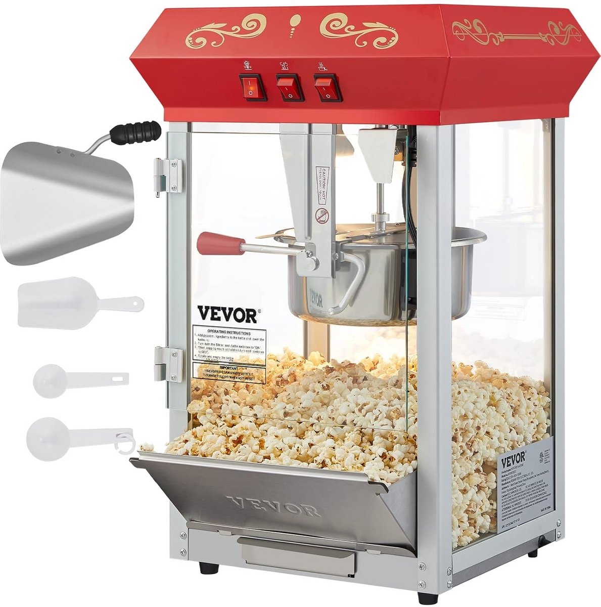 Popcorn machine - Popcornmaker zonder olie - Popcornpan feest en kinderen - Filmavond