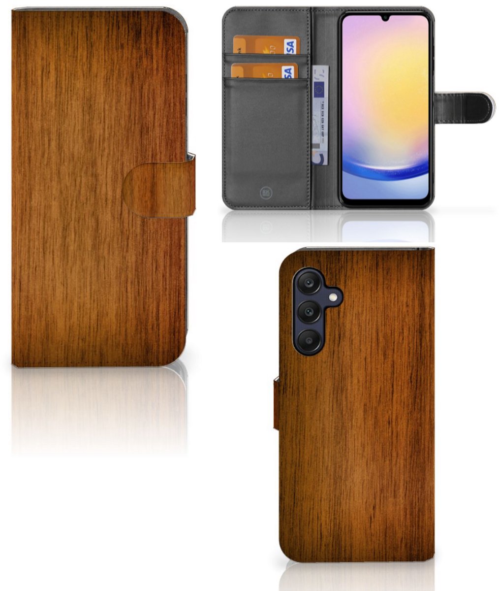 Samsung Galaxy A25 Book Style Case Donker Hout