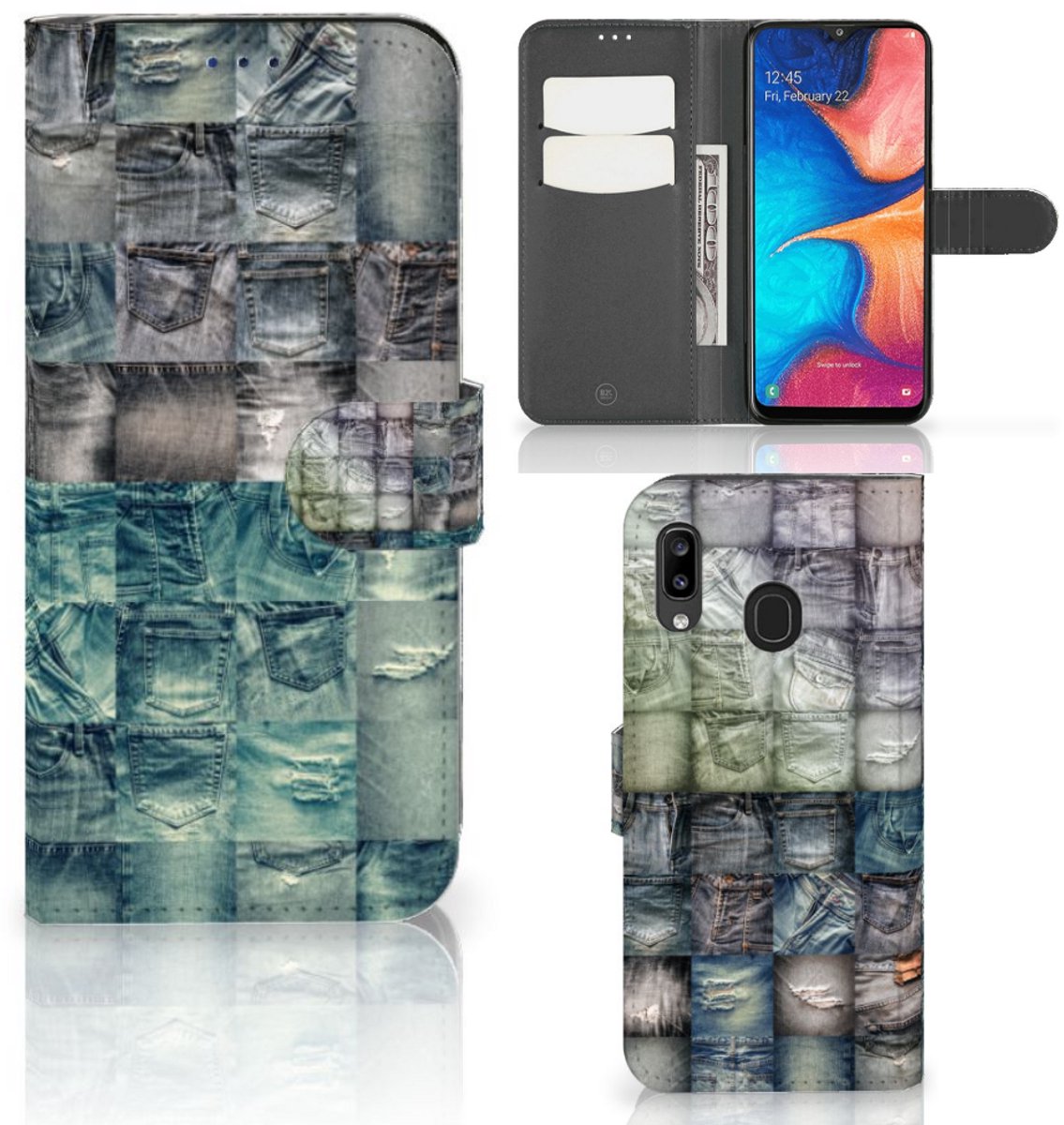 Wallet Case met Pasjes Samsung Galaxy A30 Spijkerbroeken