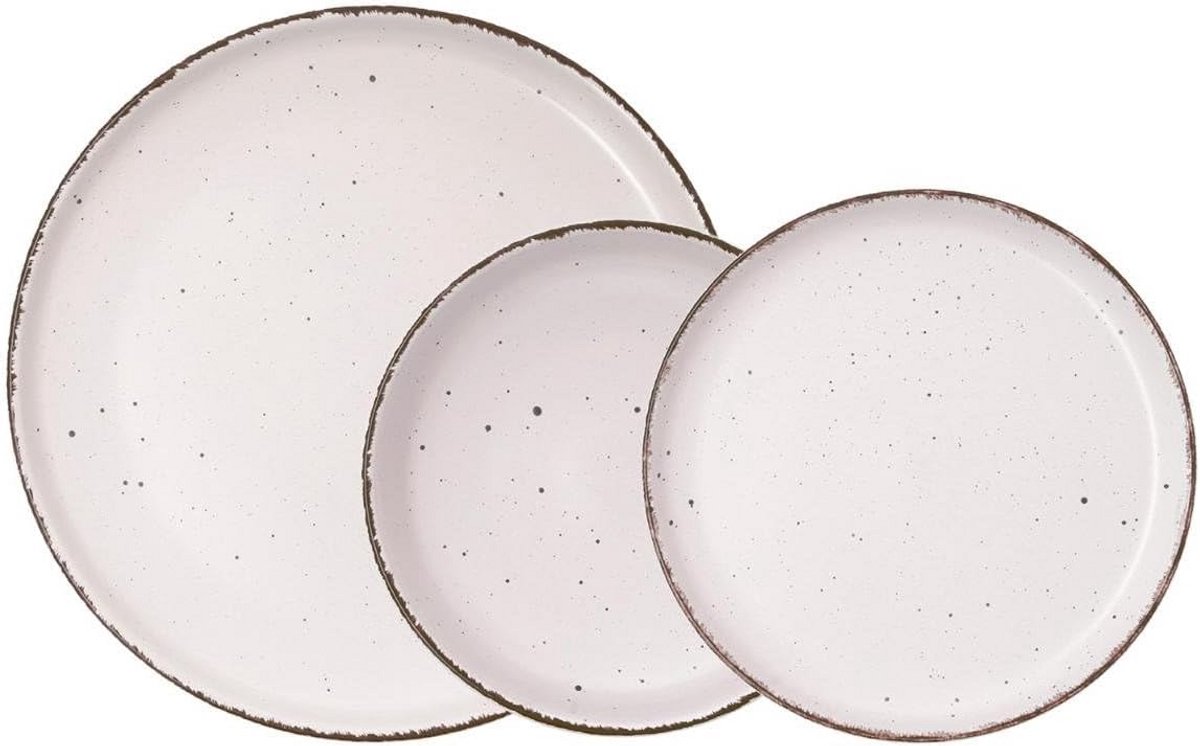 12-Delig Keramisch Servies voor 4 Personen in Beige