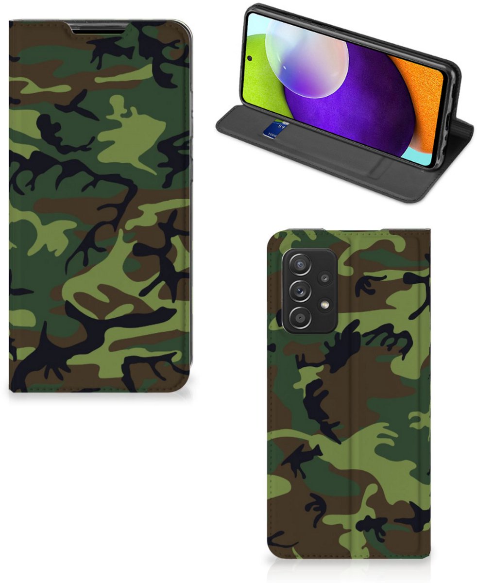 Samsung Galaxy A52 Hoesje met Magneet Army Dark