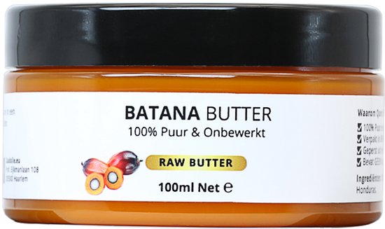 Batana Oil - Butter 100ml | Biologisch | 100% Puur & Onbewerkt | Raw Batana Oil uit Honduras | Huidolie en Haarolie