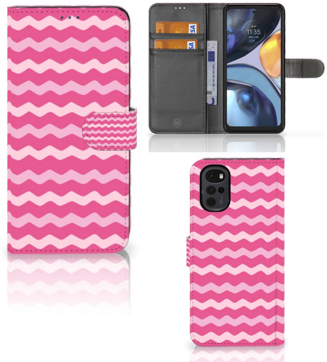Motorola Moto G22 Telefoon Hoesje Waves Pink