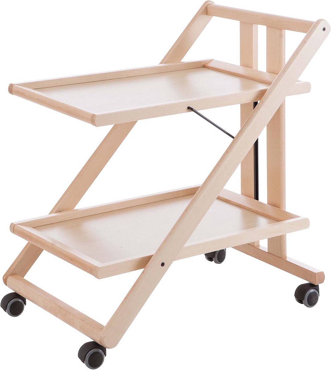 Inklapbare Serveertrolley van Massief Beukenhout 75 x 78 x 51 cm