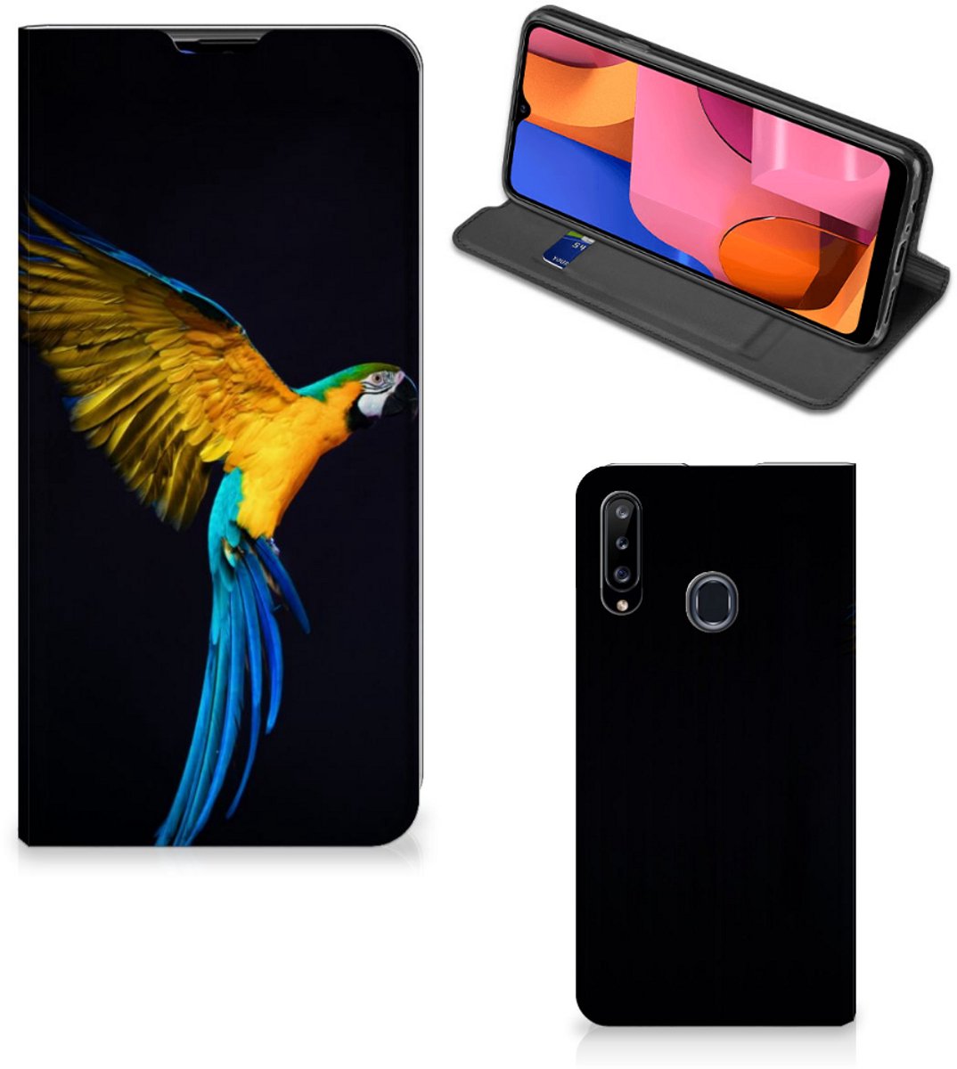Samsung Galaxy A20s Hoesje maken Papegaai