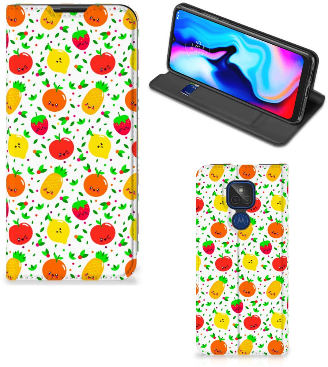Motorola Moto G9 Play Flip Style Cover Fruits