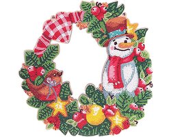 Yzwuyou 5D Diamond Painting Kerstmis DIY Diamond Painting Hanger 30 cm x 30 cm Deurkrans Kerstmis, voor Kerstmis Decoratie