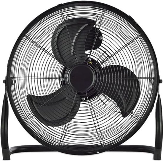 Vloerventilator zwart 51 cm, 3 snelheden, krachtig 55-70W, verplaatsbaar, anti-slip, DYNA