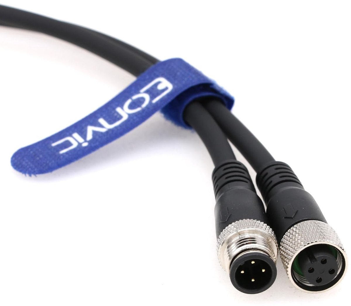 Industriële M12 4 Pin Connector Kabel voor Sensoren - 5M Zwart