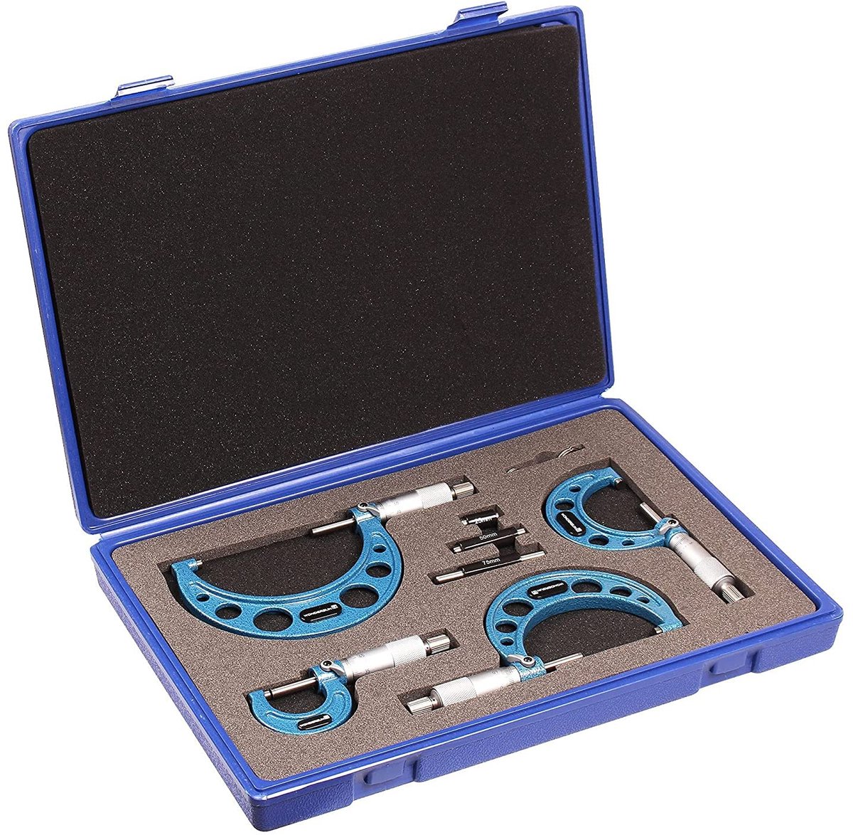 Buiten Micrometer Set - Meetinstrumenten - Nauwkeurig Meten - 4 Delige Set - 0-100 mm - Zilverkleurig