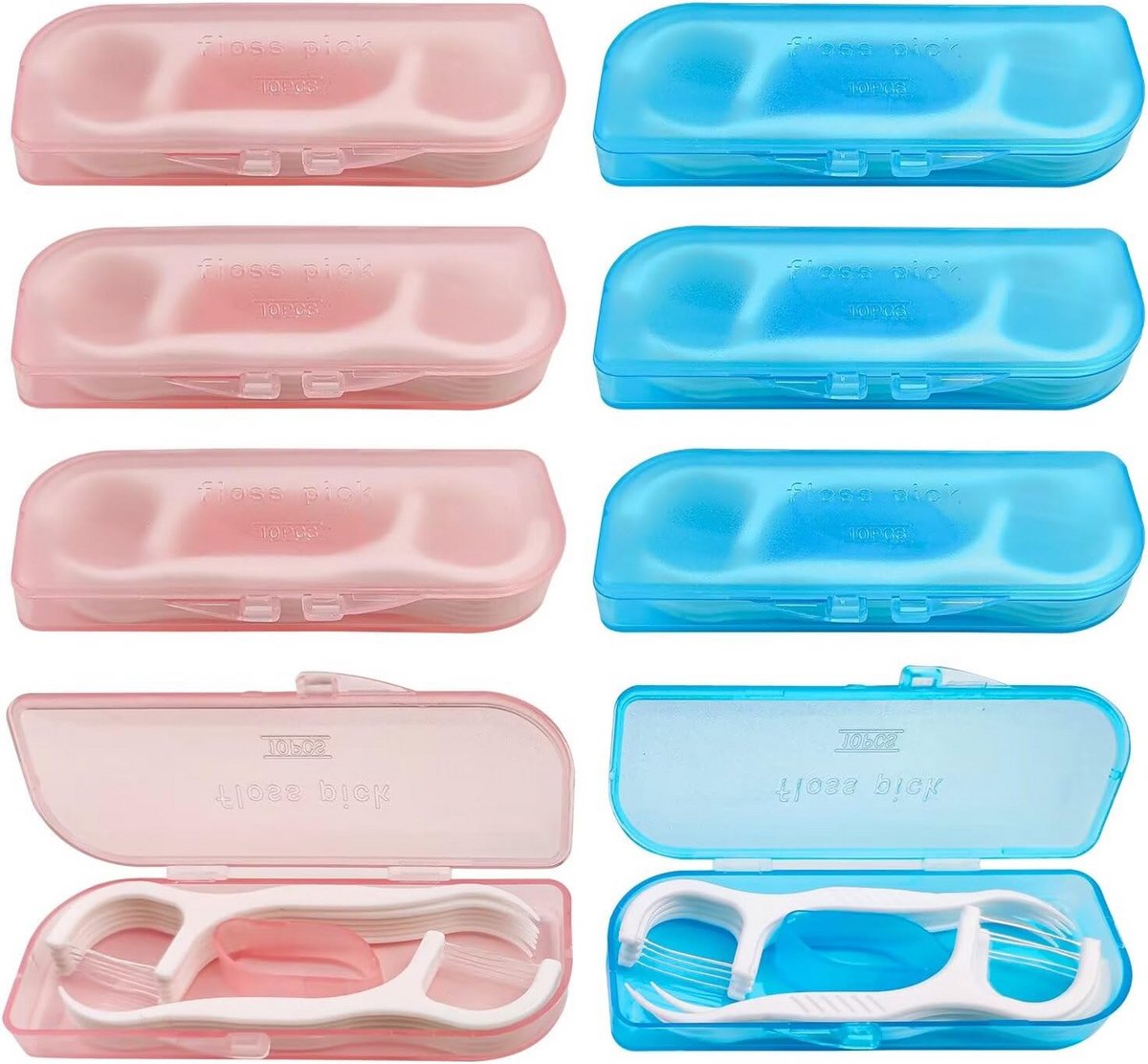 Draagbare Tandflossticks met Flosdispenser en Koffer-organizer - 80 Plectrums voor Effectieve Tandreiniging