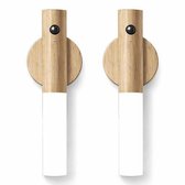 Nexxt 2-pack Led Nachtlampje Met Bewegingssensor - Warm Wit - Oplaadbaar - Lichtbruin