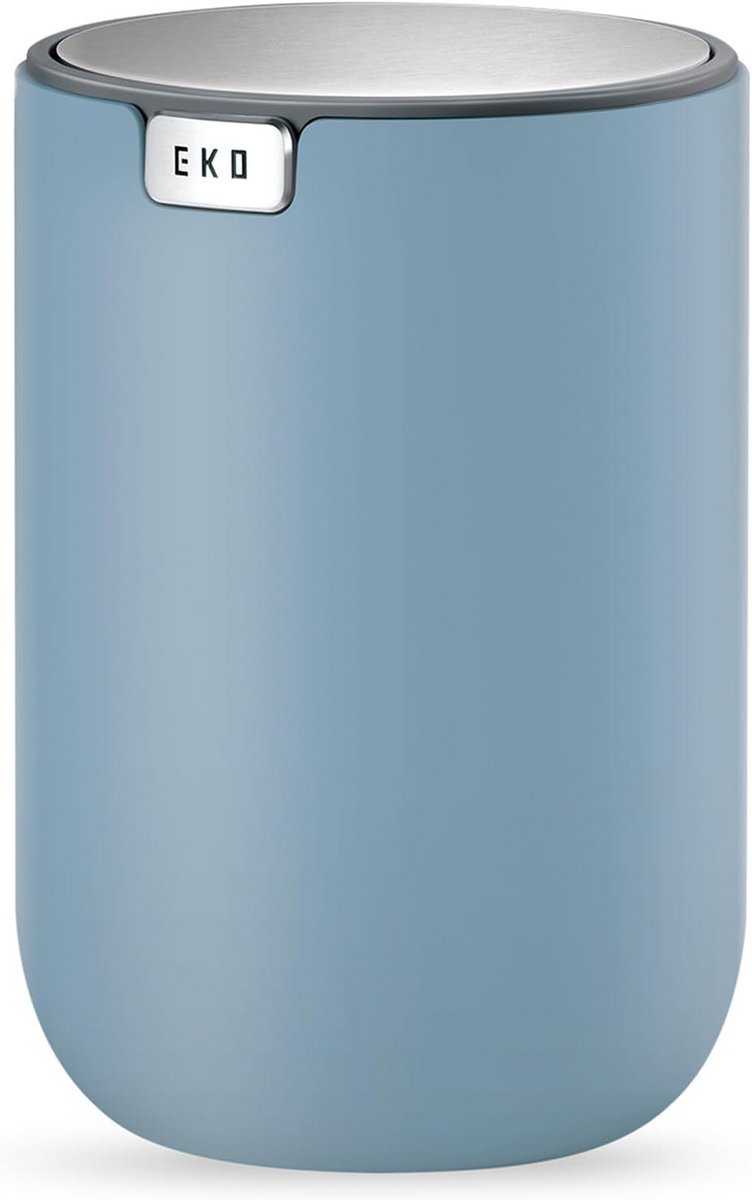 Mini afvalemmer met swingdeksel - 0.4 Gallon - Ronde prullenbak voor kantoor, huis en auto (Blauw)