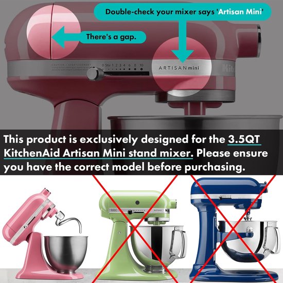 Spiraalvormige deeghaak voor 3,5 Qt. Tilt-Head Stand Mixers - Roestvrij Staal, Vaatwasmachinebestendig, Geen Coating van Merkloos — afbeelding 3
