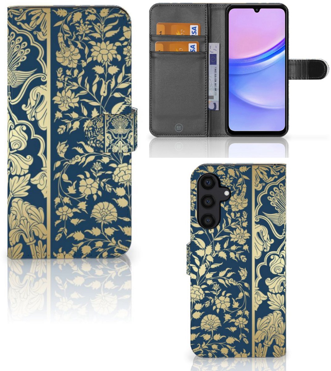 Samsung Galaxy A15 Hoesje Beige Flowers