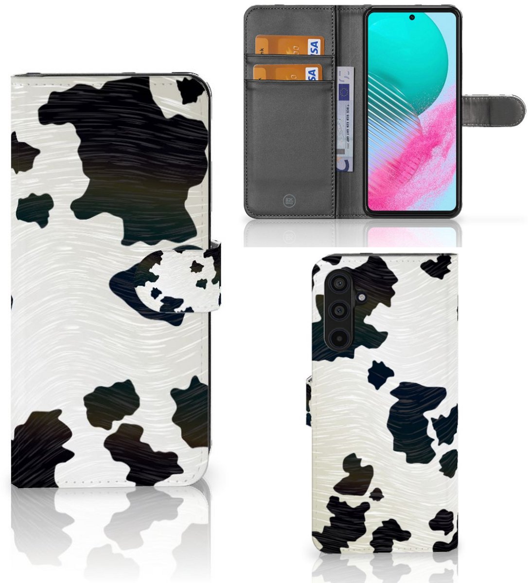 Samsung Galaxy M54 Telefoonhoesje met Pasjes Koeienvlekken