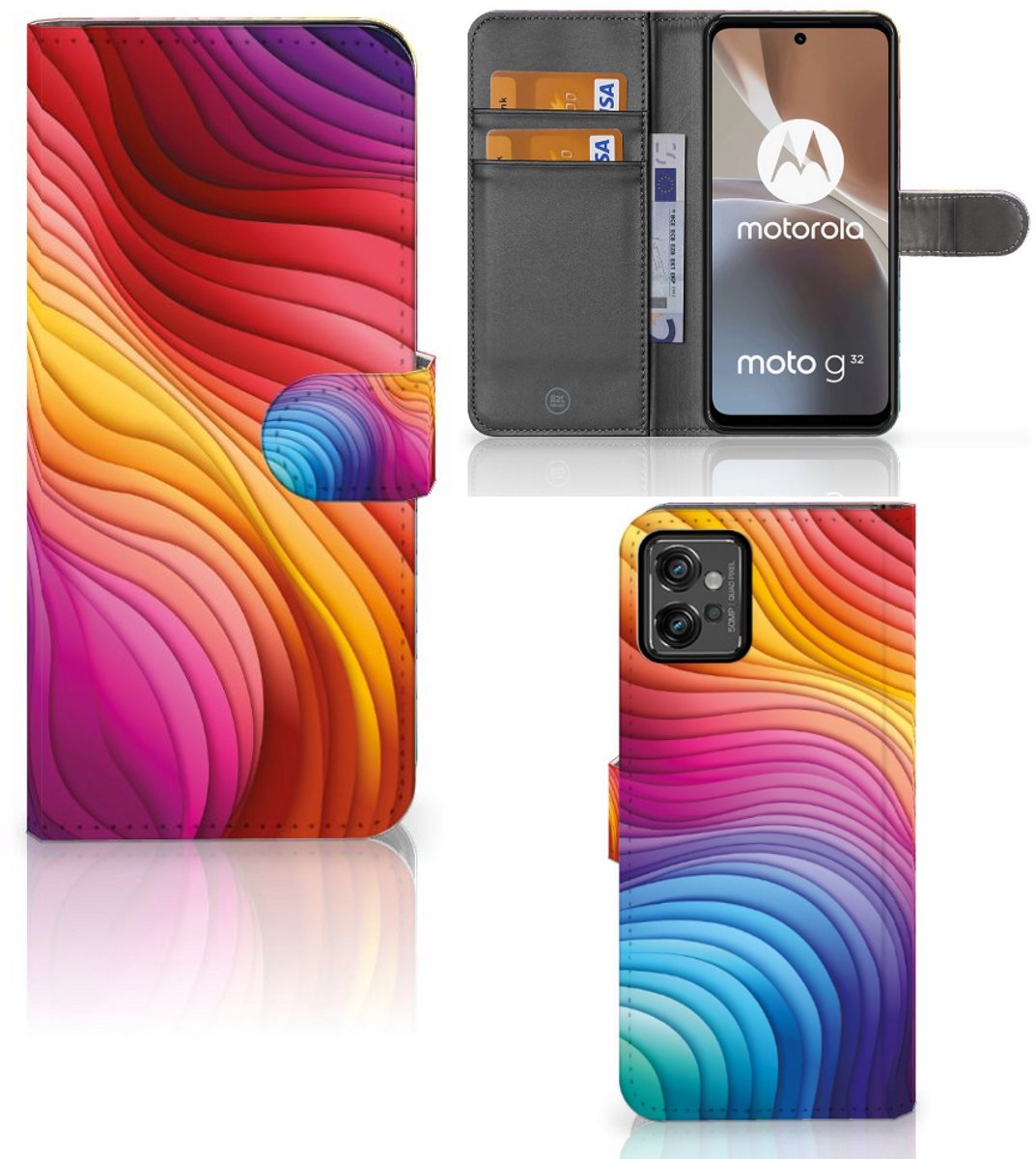 Book Case voor Motorola Moto G32 Regenboog