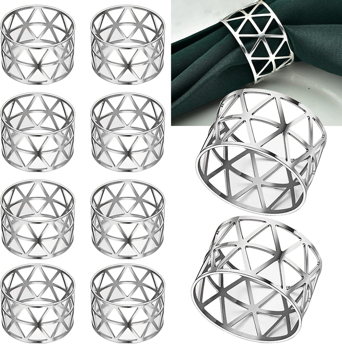 Decoratieve Servetringen Zilver - 10 Stuks Metaal voor Bruiloft en Feest